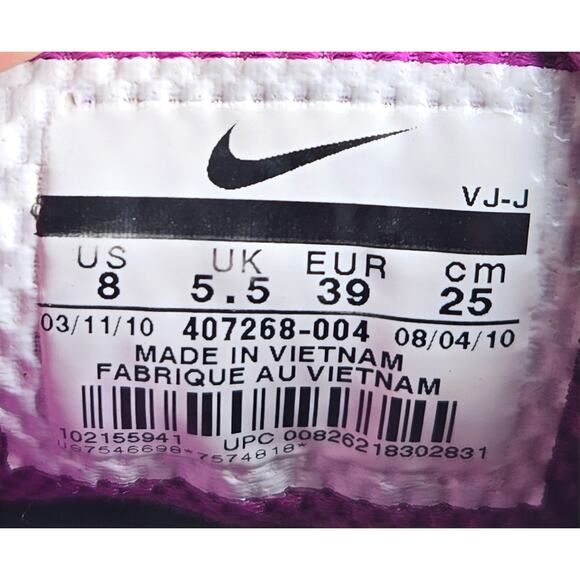 2010 Nike‎ Shox Turbo 11 Purple Grey Athletic Running Shoes Women's Size 8 - Picture 9 of 9